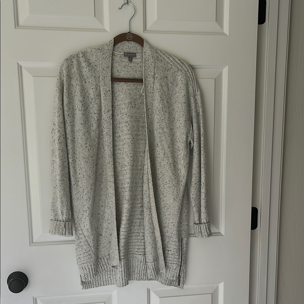 Talbots Gray Open-Front Cardigan Sweater